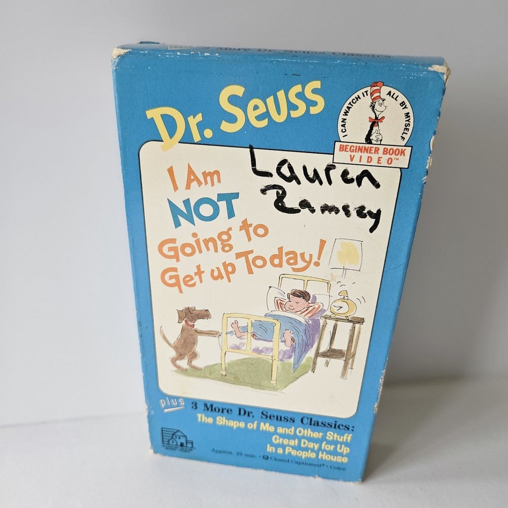 Dr Seuss I Am Not Going to Get Up Today VHS Tape Kids Beginner Book Video